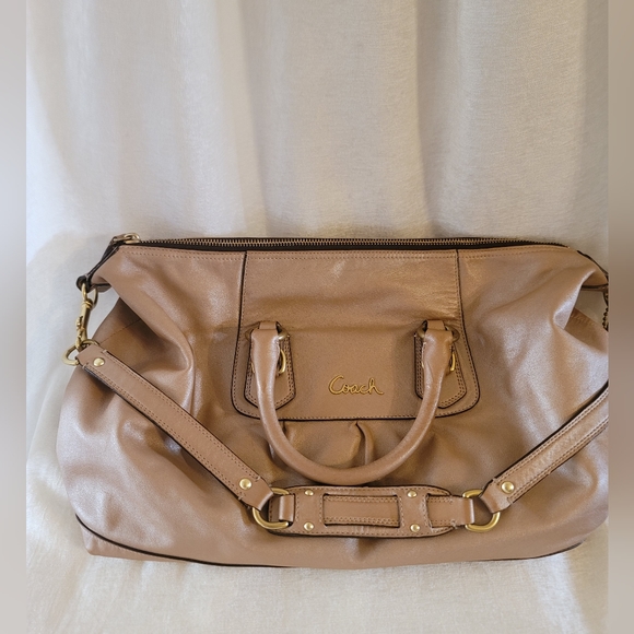 Coach Ashley Leather Ashley Satchel in Champagne - Picture 11 of 14